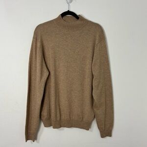 Merino Wool/Silk Mens Mock Neck Sweater Minimalist Preppy Grandpacore Old Money‎